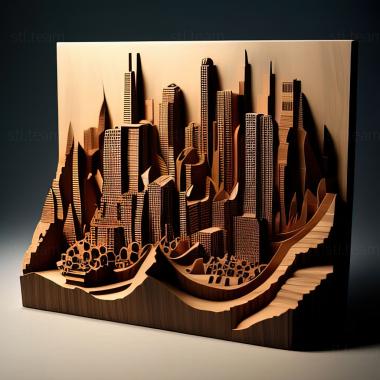 3D model st city skyline (STL)